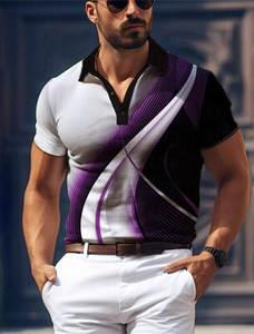 T-shirt de golf à manches courtes pour hommes d'affaires, solide, anti-rides, décontracté, avec poche, tissu micro-élastique en maille à revers d'été - Product Image 3