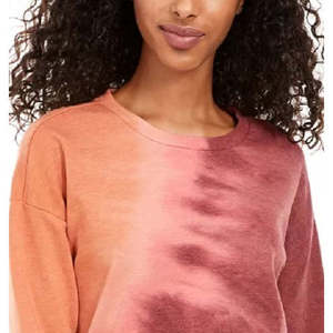 Felpa Crop Top Sportiva da Donna Ultra Flirt in Cotone 100% Lavorato a Maglia, Viola Scuro, con Stampa Tie-Dye, Taglia S - Product Image 2