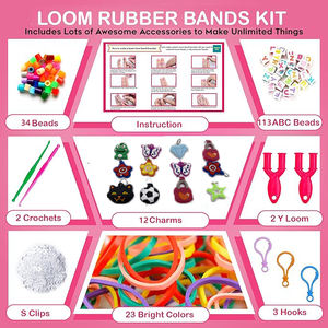 1500 टुकड़े बहु-कार्यात्मक हैंडक्राफ्ट लूम रबर बैंड बुनाई diy कंगन बनाने की किट - Product Image 4