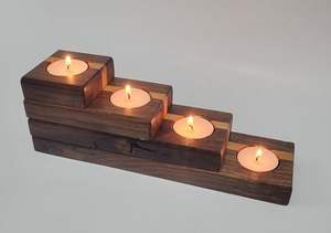 Wooden Candle Stand Holder Home Decoration Handmade Modern Luxury Design Natural Color High Quality Customizable Best Selling - Product Image 5