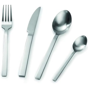 Ensemble de 4 couverts en acier inoxydable utilisés dans les ustensiles de cuisine Tabletop Cafe Home Couverts enduits de couleur noire Poignée de luxe à 2 couleurs - Product Image 4