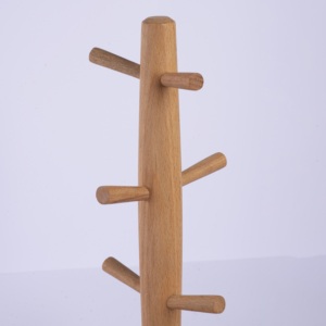 34cm Vertical Beech Wood Mug Holder <b>Tree</b> - Natural Solid Wooden Coffee Cup <b>Stand</b> - Eco-Friendly Kitchen Countertop Organizer - Product Image 2