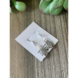 Navajo Made Vintage <b>Sterling</b> <b>Silver</b> <b>Dangle</b> Coyote <b>Earrings</b> with Shell and Pearl - Product Image 6