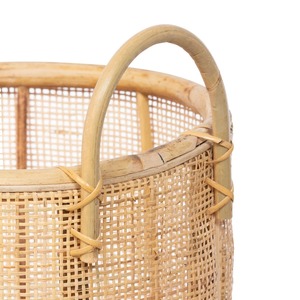 Ensemble de 3 paniers décoratifs en rotin bohème, paniers de rangement faits à la main, rotin naturel, multifonctionnels, modernes, fabriqués au Vietnam - Product Image 3