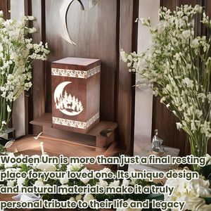 Handcrafted Rosewood Beautiful moon For dogs <b>Cats</b> Cremation Box wooden pet <b>urn</b> picture frame handmade cremation <b>urn</b> - Product Image 4