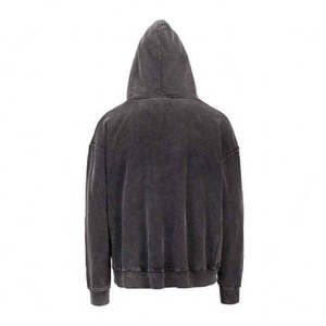 100% algodón básico cuello redondo de alta calidad cuello redondo de gran tamaño lavado con ácido sudaderas con capucha y sudaderas para hombres personalizados OEM ODM - Product Image 1