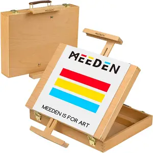 MEEDEN Hold Up to Canvas 28 ''Max Art Supplies Tabletop Easel Sketch Box Solid Beech Wood Table Easel for Painting