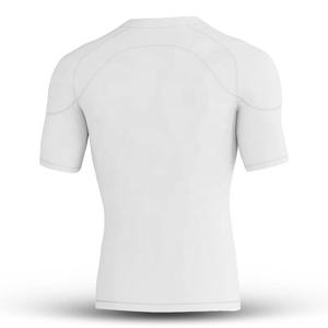 Prêt à l'emploi : T-shirt de compression pour homme à manches courtes, blanc, pour la course et la gym, protection anti-irritation – Fournisseurs - Product Image 2