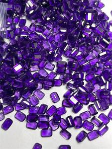 พลอยเพทายธรรมชาติทรงแปดเหลี่ยมแบบคาโบชอง ทรงมรกต สีม่วง สำหรับเครื่องประดับประจำเดือนกุมภาพันธ์ - Product Image 5