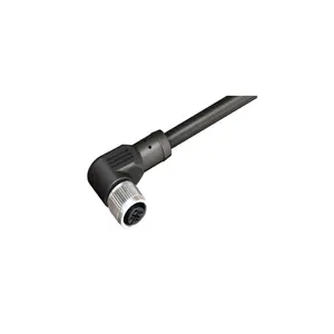 M12 Vrouwelijke Rechte Hoek 4 Pin 3 Core X 0.50 Sqmm Pvc-Kabel Met Topkwaliteit Materiaal Gemaakt Cirkelvormige Connector