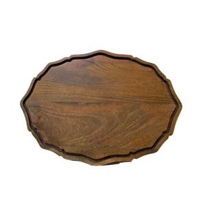 Assiette de chargeur de fantaisie en bois d'acacia naturel classique à arrivée chaude Design attrayant fait à la main sous l'assiette - Product Image 3