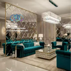 Miroir mural moderne à motif diamant pour intérieurs de luxe – Verre pour la décoration intérieure - Product Image 4