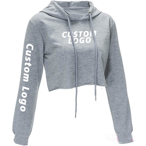 2025 Women's Long Sleeve Tracksuit Custom Cropped Hoodie Front Casual Knitted Printed Sweatshirt Crop <b>Top</b> Ladies <b>Winter</b> - Product Image 6