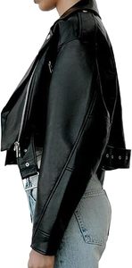 Chaqueta de Camionero con Capucha de Piel Sintética para Mujer, Última Moda al por Mayor, con Forro de Sherpa, Chaqueta de Cuero Clásica 2024 - Product Image 5