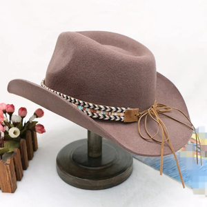Chapeau Fedora en feutre personnalisé pour femme, style cowgirl western, 100% laine, vente en gros, chapeaux de cowboy pour adultes - Product Image 3