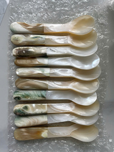 Elegant Handmade Seashell Spoon, Vietnam Snail-Handled Mother of Pearl Gourmet Seashell Spoon for Caviar and Coastal Table Decor - Product Image 4