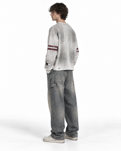 Custom Clothing Manufacturer <b>Men</b> Waffle Knit <b>Thermal</b> Long Sleeve T Shirt Vintage Wash Sun Fade Cropped Crew Neck Streetwear <b>Top</b> - Product Image 6
