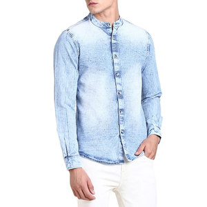 Best Selling <b>Men's</b> Long Sleeve <b>Denim</b> <b>Shirt</b> New Fashionable Print Design for Casual Wear High Quality OEM Serviced - Product Image 4