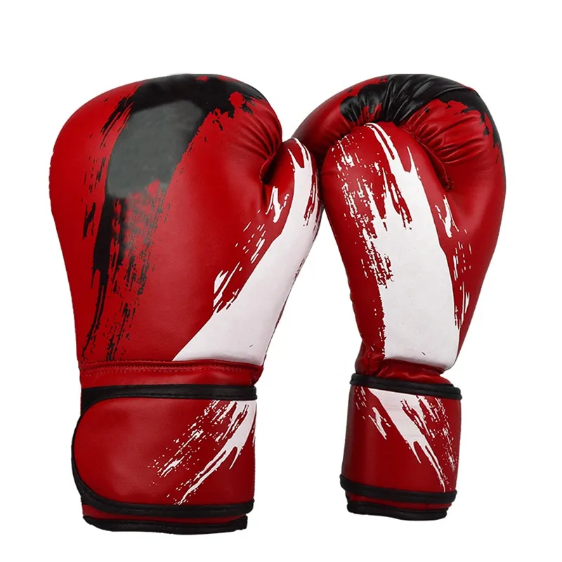 Gants d'entraînement de boxe en cuir microfibre personnalisés Gants d'entraînement unisexes en cuir respirant imprimés personnalisés en gros OEM personnalisés