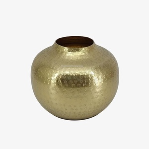 Florero de Metal con acabado de latón dorado, decoración para el hogar y la boda, florero de estilo elegante, decoración de mesa hecha a mano - Product Image 2