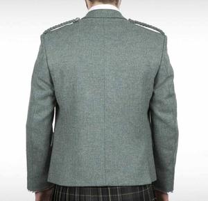 Blazer écossais en laine gris anthracite pour hommes avec veste Kilt Argyle et gilet à 5 boutons Veste de mariage faite à la main pour hommes - Product Image 3