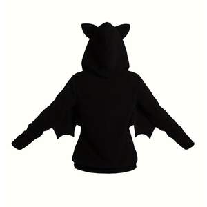 Sweat à capuche personnalisé de haute qualité100 % coton avec strass Sweat à capuche chauve-souris avec strass Sweat à capuche Hip Hop Y2K avec logo personnalisé - Product Image 2