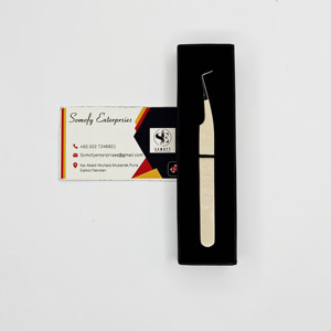 Meilleure qualité personnalisable fleur vente chaude fibre pointe extension de cils pince à épiler 90 degrés mince Kitty poignée conception coeur carré - Product Image 1