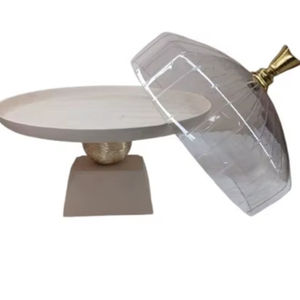 ฐานวางเค้กทรงโดมอะลูมิเนียมแบบทำมือ เป็นมิตรกับสิ่งแวดล้อม ปรับแต่งได้ ปลอดภัยสำหรับอาหาร ใช้สำหรับโชว์ขนมหวาน อุปกรณ์ทำเค้ก - Product Image 1