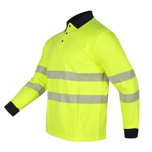 Wholesale ODM Flame Retardant Workwear Polo Long Sleeve High Visibility Reflective <b>Hi</b> <b>Vis</b> Safety <b>T</b> <b>Shirts</b> - Product Image 1