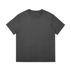 T-shirt a maniche corte con spalla dritta in cotone pesante e ampia tinta unita girocollo da uomo - Product Image 2