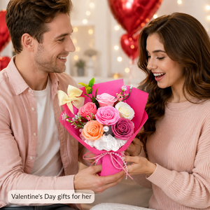 Bouquet de fleurs artificielles de luxe en gros, roses en savon au toucher réel pour mariage, remise de diplôme, fête des mères et cadeau de <span class=keywords><strong>la</strong></span> Saint-Valentin - Product Image 2