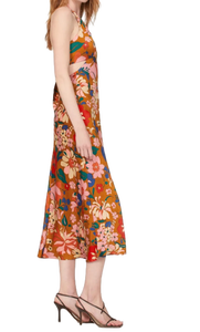 Robe d'été élégante orange sans dos, tissu léger, qualité supérieure, tenue décontractée avec une coupe ample pour femmes - Product Image 3