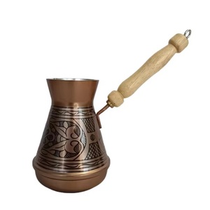 Vente chaude Cafetière turque en laiton faite à la main Moderne Poignée en bois écologique Hôtels Restaurants Décoration pour adultes Service à thé - Product Image 5