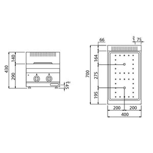 Placa de cocción infrarroja - 6.4kW - 2 zonas - Product Image 5
