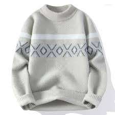 Pull en maille jacquard pour homme, hiver 2025, dernier design, service OEM, personnalisable, devant en coton/acrylique, anti-boulochage - Product Image 5