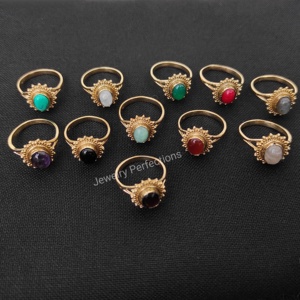 Anillo Eternity Vermeil más vendido, joyería para boda para mujer, mezcla de piedras preciosas de plata esterlina con diamante chapado en oro - Product Image 5