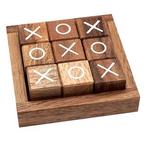 Juego de Tic Tac Toe de Madera Hecho a Mano |   Juego de Mesa de Estrategia Premium |   Decoración Rústica para el Hogar, Regalo Educativo - Product Image 4