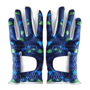 ถุงมือกอล์ฟผู้หญิงสีขาวสีน้ำเงิน1ชิ้น, ถุงมือหนังแกะระบายอากาศได้พอดีกับมือซ้ายมีดีไซน์กันลื่น - Product Image 5