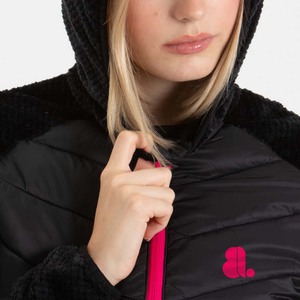 Veste hybride streetwear d'hiver en gros pour femmes, fermeture éclair, coupe ajustée, légère, rembourrée, col montant, coupe-vent - Product Image 4