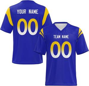 Maillots de football américain personnalisés OEM 2026 à séchage rapide 100 % polyester avec impression par transfert thermique, logo d'équipe et numéros courts - Product Image 4