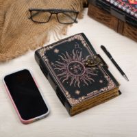 Diario de Cuero Vintage, Retro, 9x7 Pulgadas, Cuaderno de Viaje para Bocetos, Acuarelas, Cubierta de Papel Repujado Hecho a Mano, Tapa Dura, Regalo, 120 Páginas