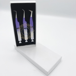 Pince à épiler professionnelle pour cils inférieurs, effet ombré argenté, pointe cœur, outils de luxe pour cils, pointe en fibre durable 10 mm, qualité supérieure en acier inoxydable - Product Image 1