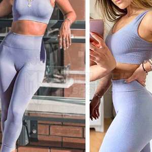 Ensemble de yoga avec logo personnalisé pour femmes motif solide respirant à séchage rapide nouveau design de vêtements de yoga de couleur unie - Product Image 6