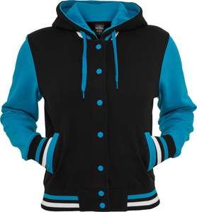 El mejor material de lana hecho chaqueta Varsity con capucha para mujer en diferentes tamaños Chaqueta Varsity para mujer con diseño de logotipo personalizado - Product Image 5