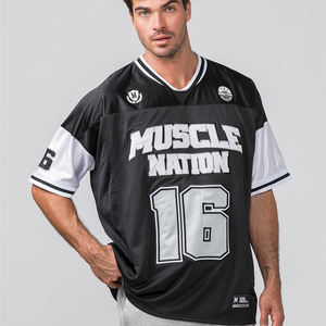 Camiseta de Fútbol Retro de Poliéster Antiarrugas, Cuello en V Extra Grande, Negra con Blanco, Transpirable, Calidad Premium, Venta de Fábrica - Product Image 1