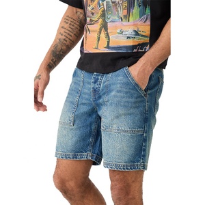 Cổ Điển Màu Xanh <span class=keywords><strong>100</strong></span>% Cotton Denim Quần Short Cho Nam Giới Thiết Kế Mới Mặc Quần Jean Kháng Mỏng Cứng Nhắc Tương Phản Khâu Thoải Mái Người Đàn Ông Của Quần Short - Product Image 1