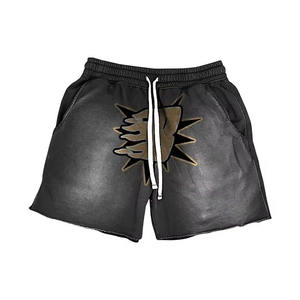 Summer Boxy Fit T-Shirt Customize Screen Print Acid Washed 100% Cotton Printed Short Set 2 Piece Street Wear Vintage Style Sets - Product Image 3