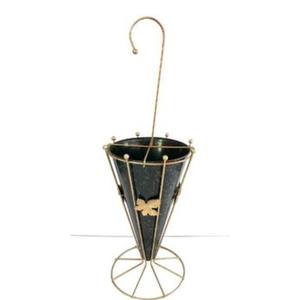 Porte-parapluie d'intérieur en forme de seau avec support de rangement seau à parapluie couleur noire porte-parapluie enduit de poudre décoration de la maison - Product Image 1
