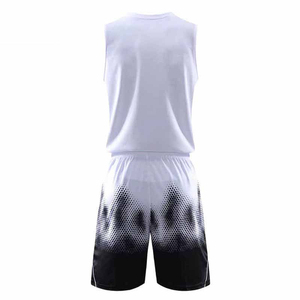 Maillots et shorts de sport de basketball unisexes personnalisés 100% polyester, ensembles de tailles plus grandes, respirants, logo personnalisé, haut de basketball - Product Image 4