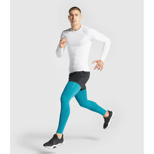 Mallas de gimnasio personalizadas de tiro ultra alto para hombres Medias de entrenamiento de alta elasticidad con diseño sin costuras de cintura alta - Product Image 5